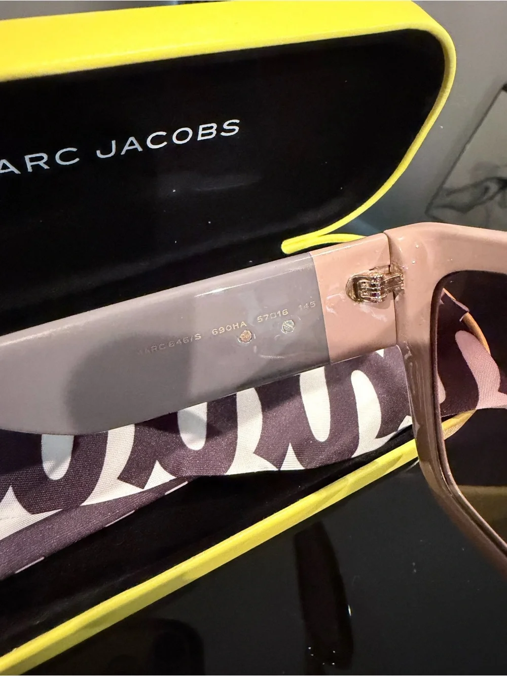 Marc Jacobs Tan Square Sunglasses with Brown Lenses